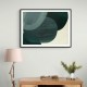 Abstract Minimalist Green Landscape Artwork With Overlapping Ovals 9