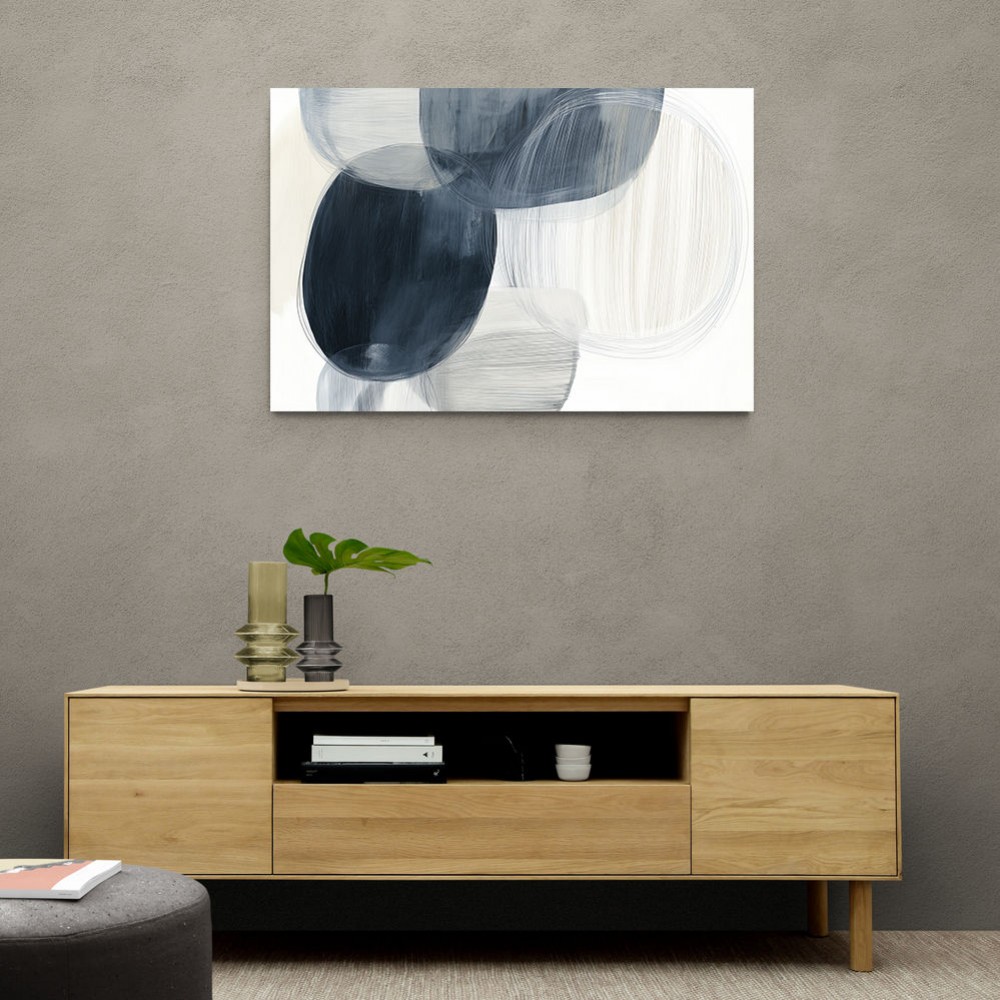 Abstract Minimalist Landscape Artwork With Overlapping Ovals 1