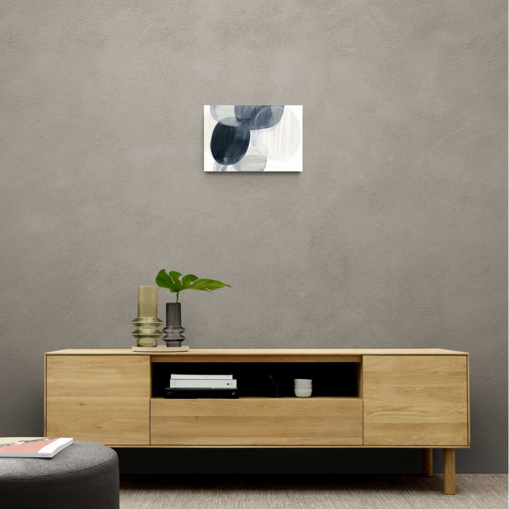 Abstract Minimalist Landscape Artwork With Overlapping Ovals 1