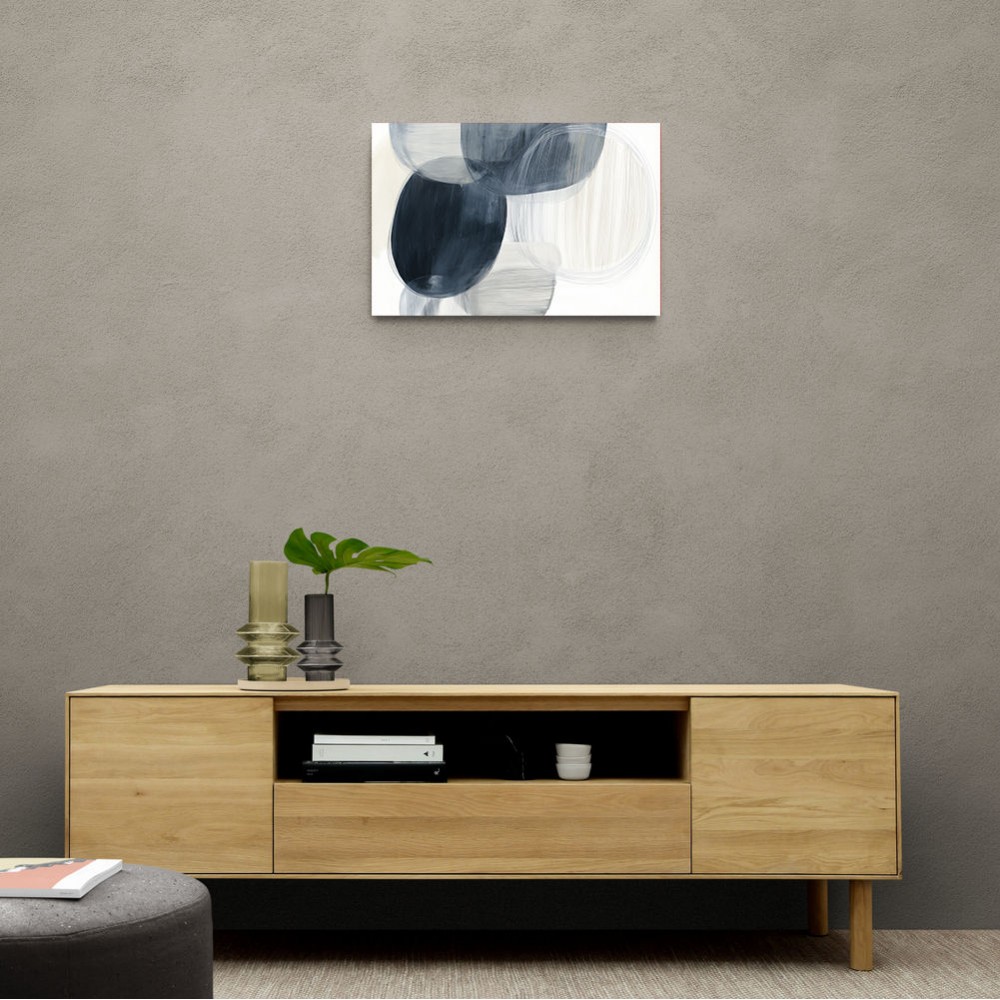 Abstract Minimalist Landscape Artwork With Overlapping Ovals 1