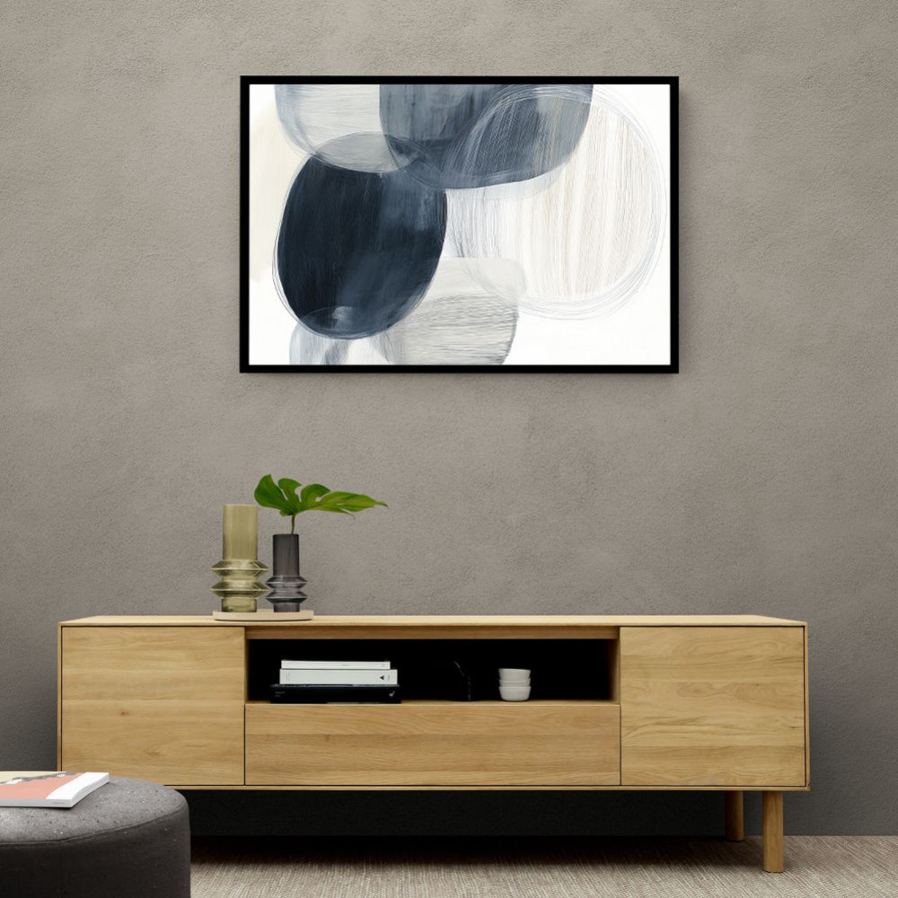 Abstract Minimalist Landscape Artwork With Overlapping Ovals 1