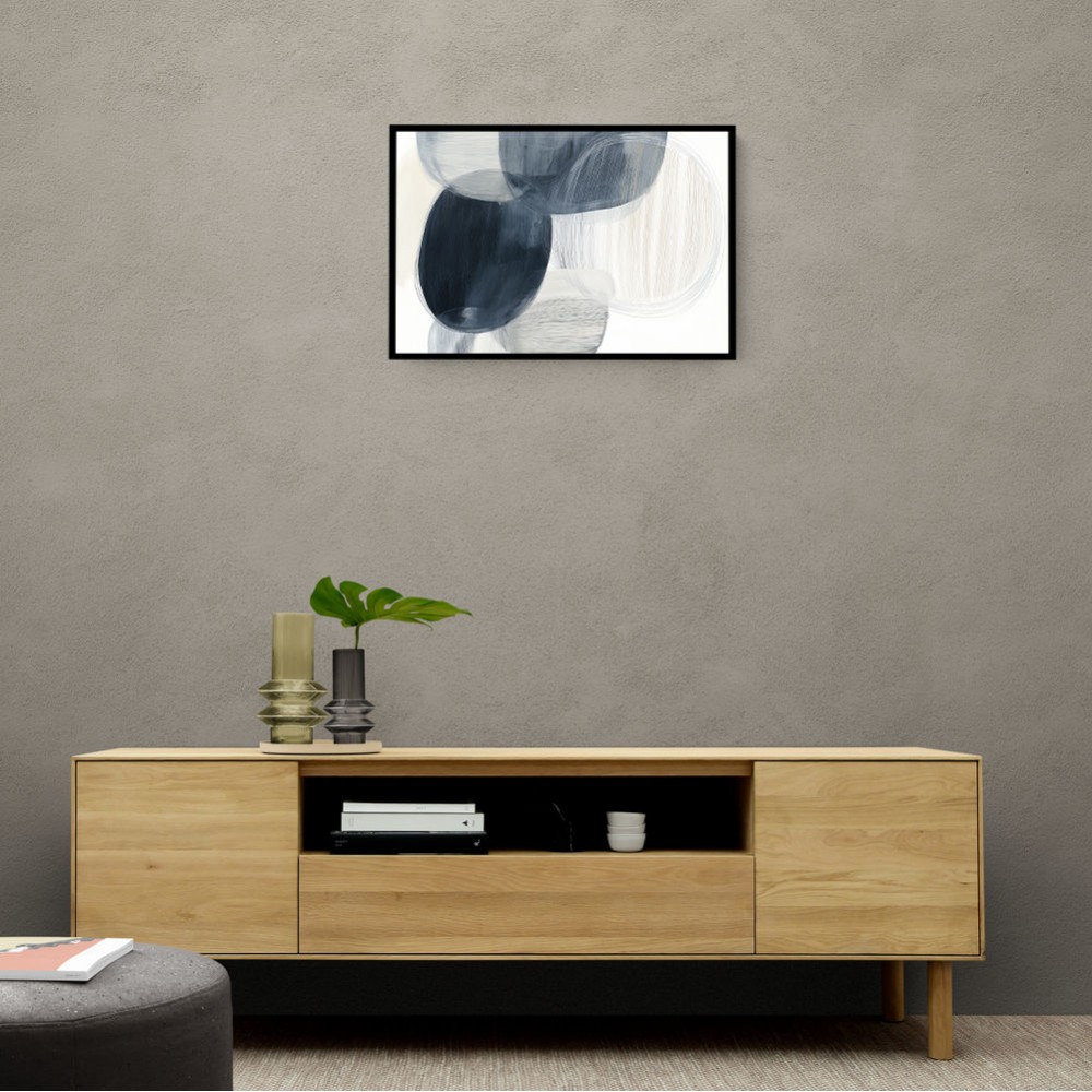Abstract Minimalist Landscape Artwork With Overlapping Ovals 1