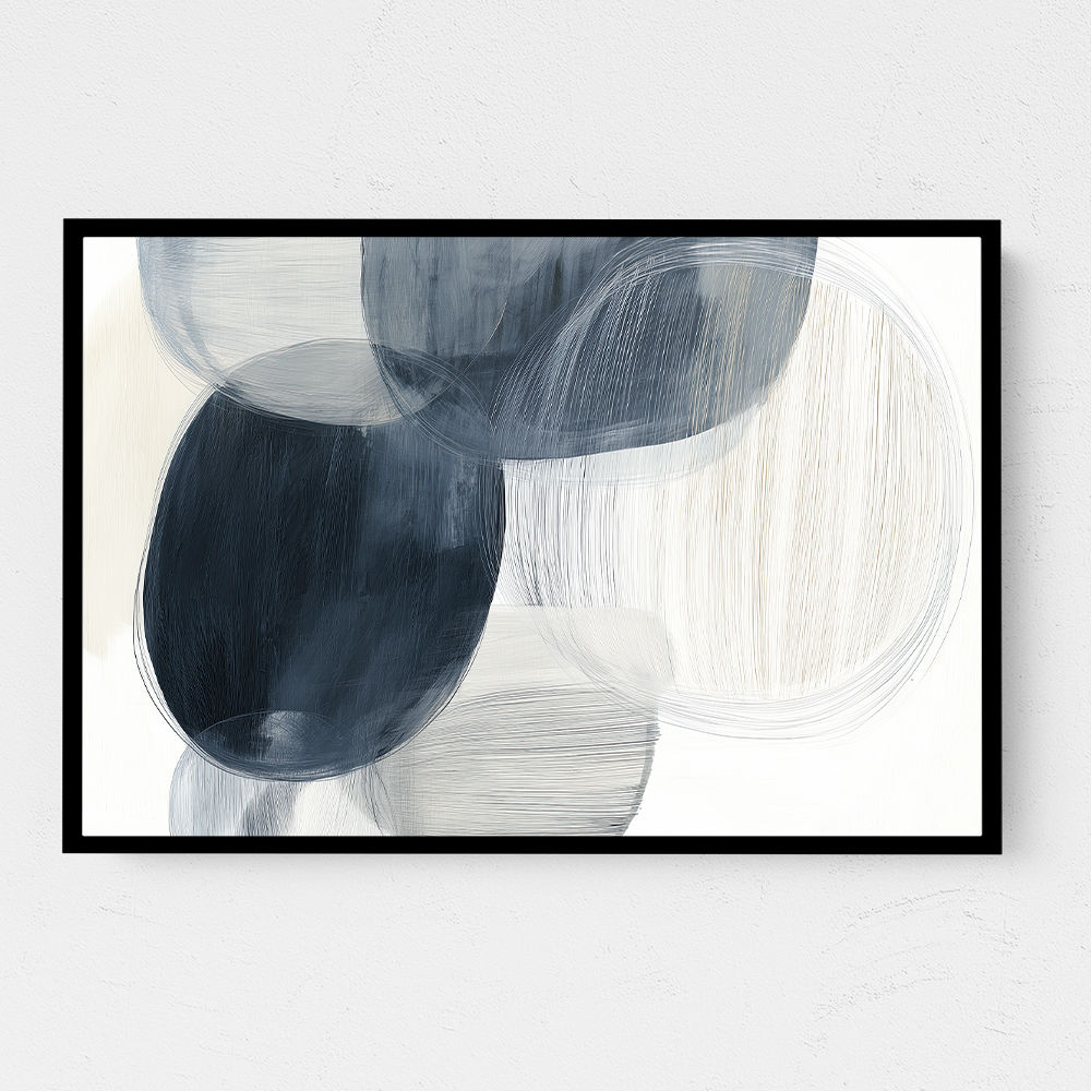 Abstract Minimalist Landscape Artwork With Overlapping Ovals 1