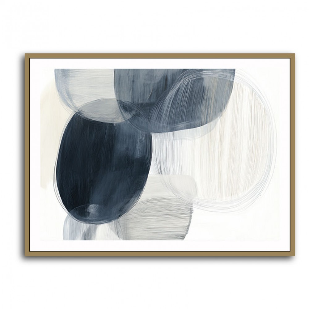Abstract Minimalist Landscape Artwork With Overlapping Ovals 1