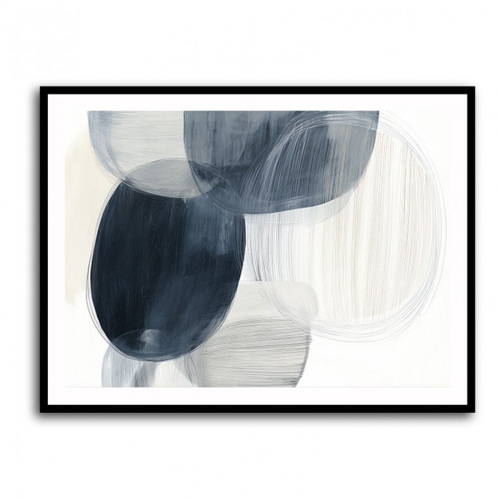 Abstract Minimalist Landscape Artwork With Overlapping Ovals 1