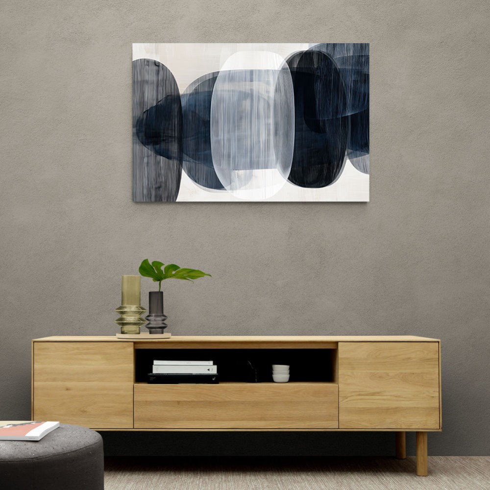 Abstract Minimalist Landscape Artwork With Overlapping Ovals 2