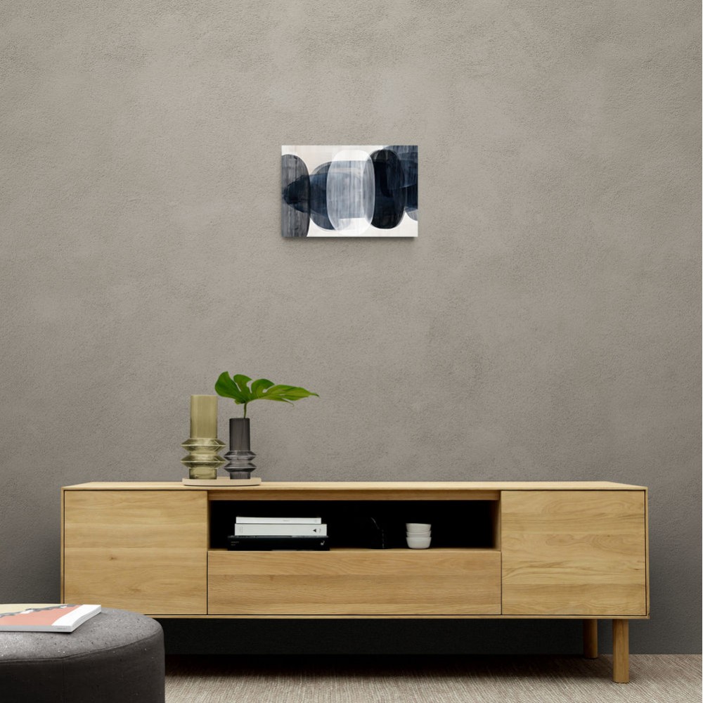 Abstract Minimalist Landscape Artwork With Overlapping Ovals 2