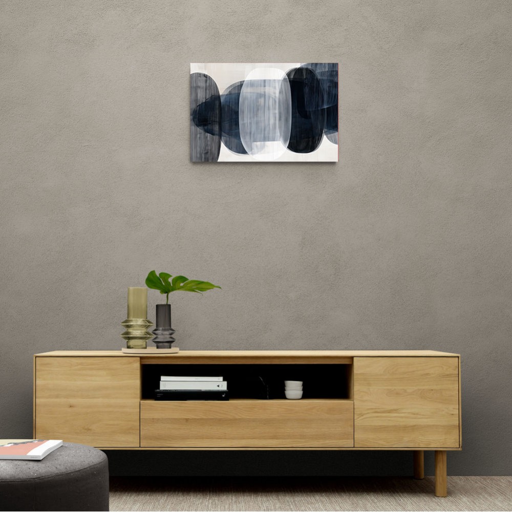 Abstract Minimalist Landscape Artwork With Overlapping Ovals 2