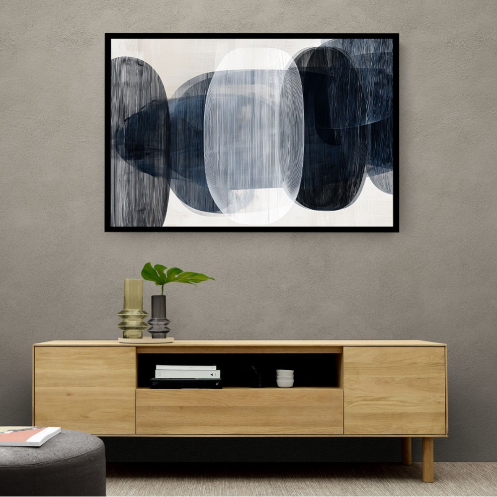 Abstract Minimalist Landscape Artwork With Overlapping Ovals 2