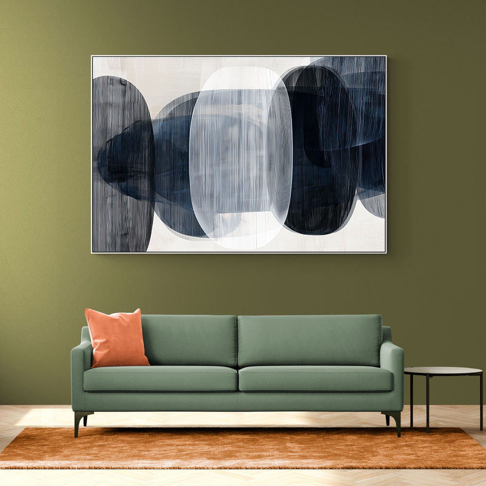 Abstract Minimalist Landscape Artwork With Overlapping Ovals 2
