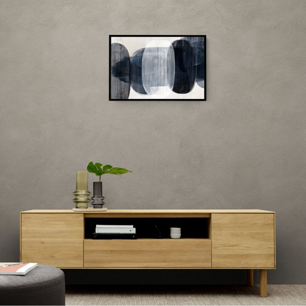 Abstract Minimalist Landscape Artwork With Overlapping Ovals 2