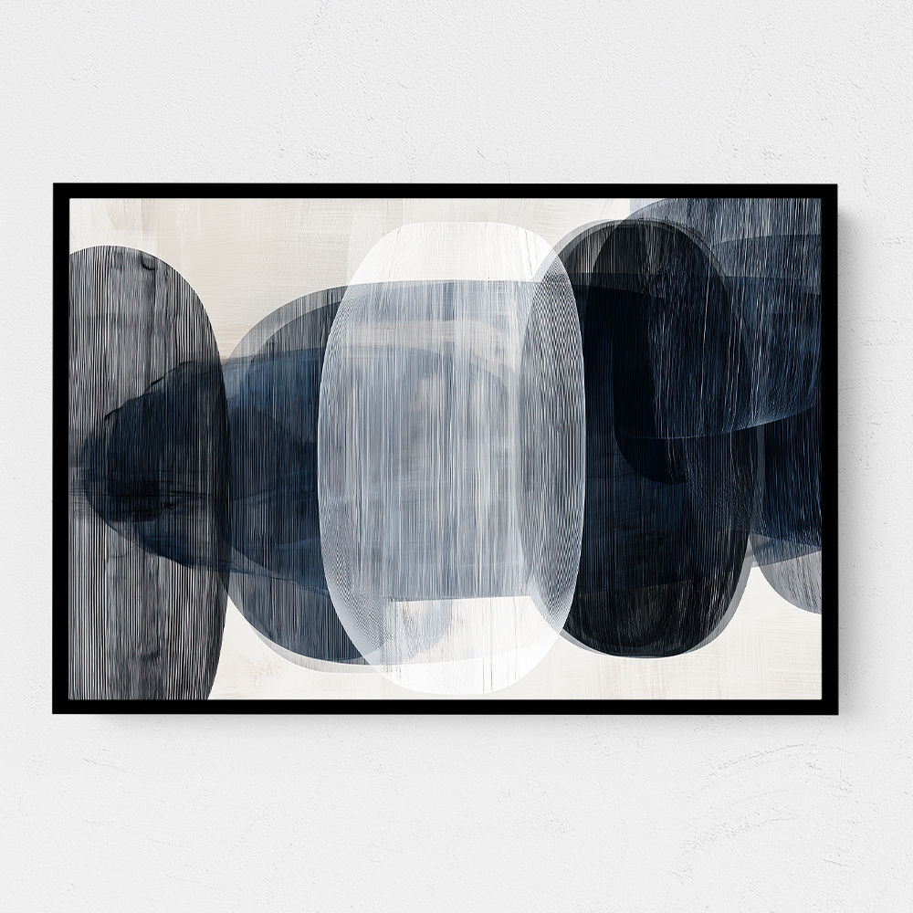 Abstract Minimalist Landscape Artwork With Overlapping Ovals 2