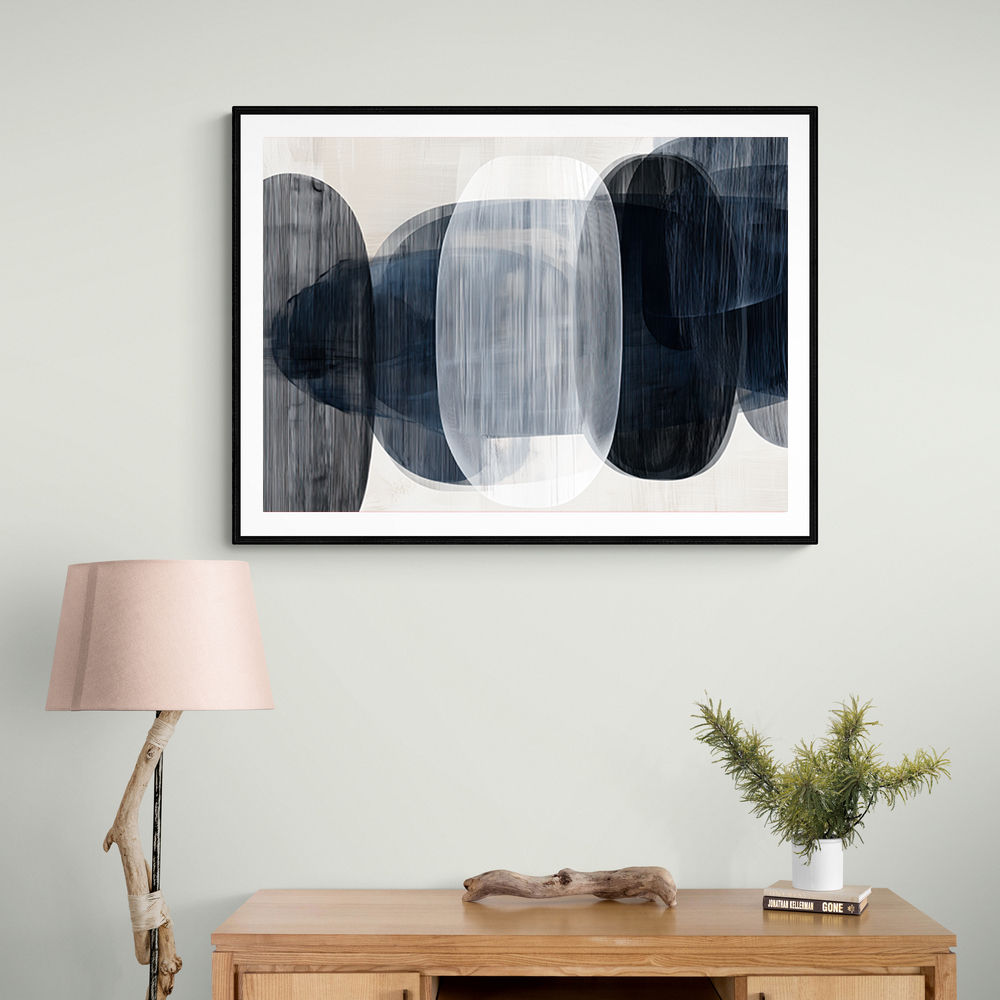 Abstract Minimalist Landscape Artwork With Overlapping Ovals 2