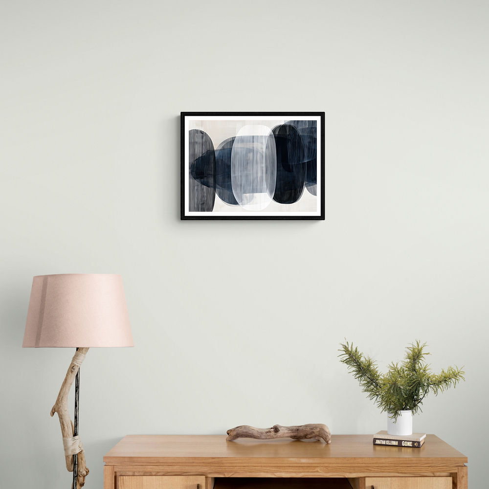 Abstract Minimalist Landscape Artwork With Overlapping Ovals 2