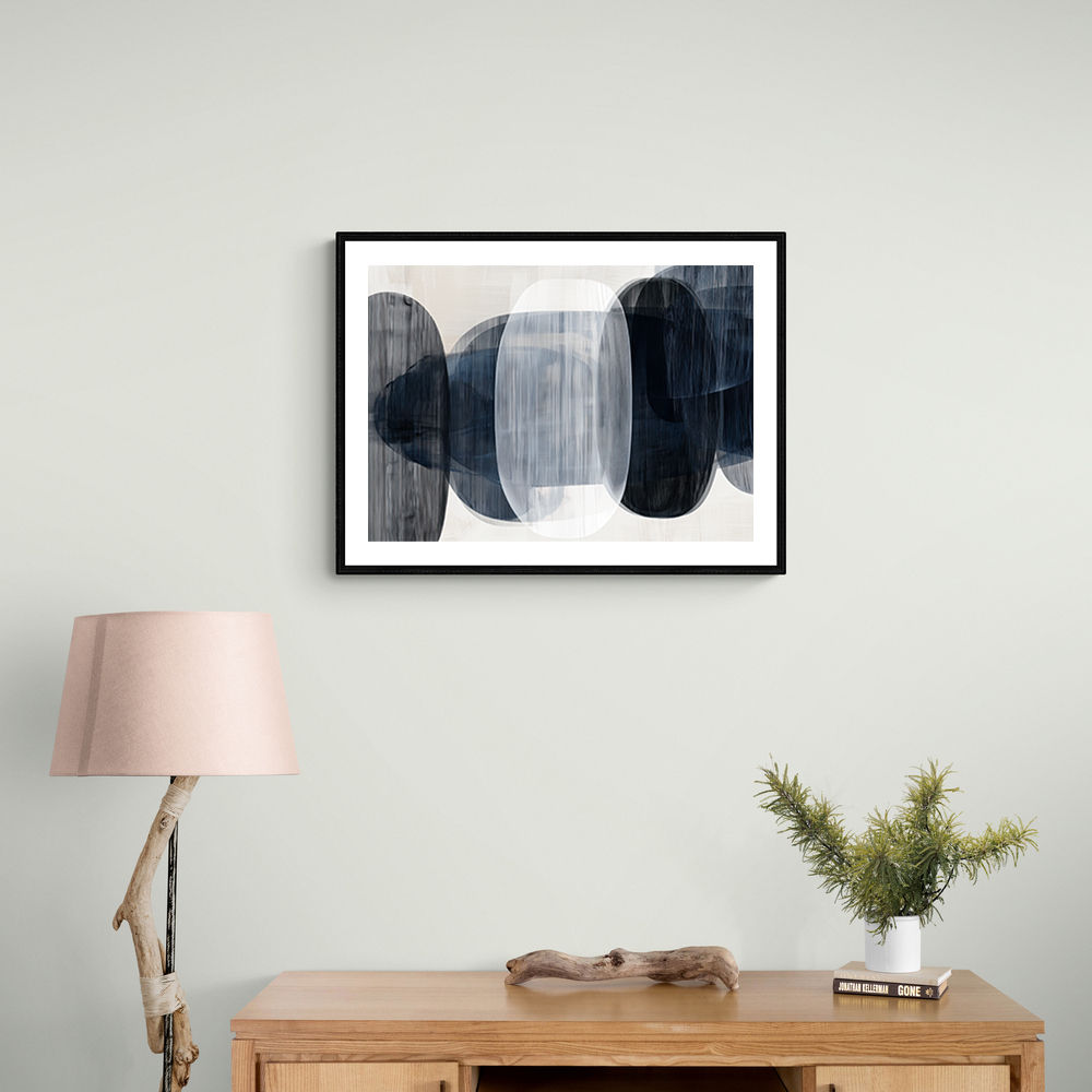 Abstract Minimalist Landscape Artwork With Overlapping Ovals 2