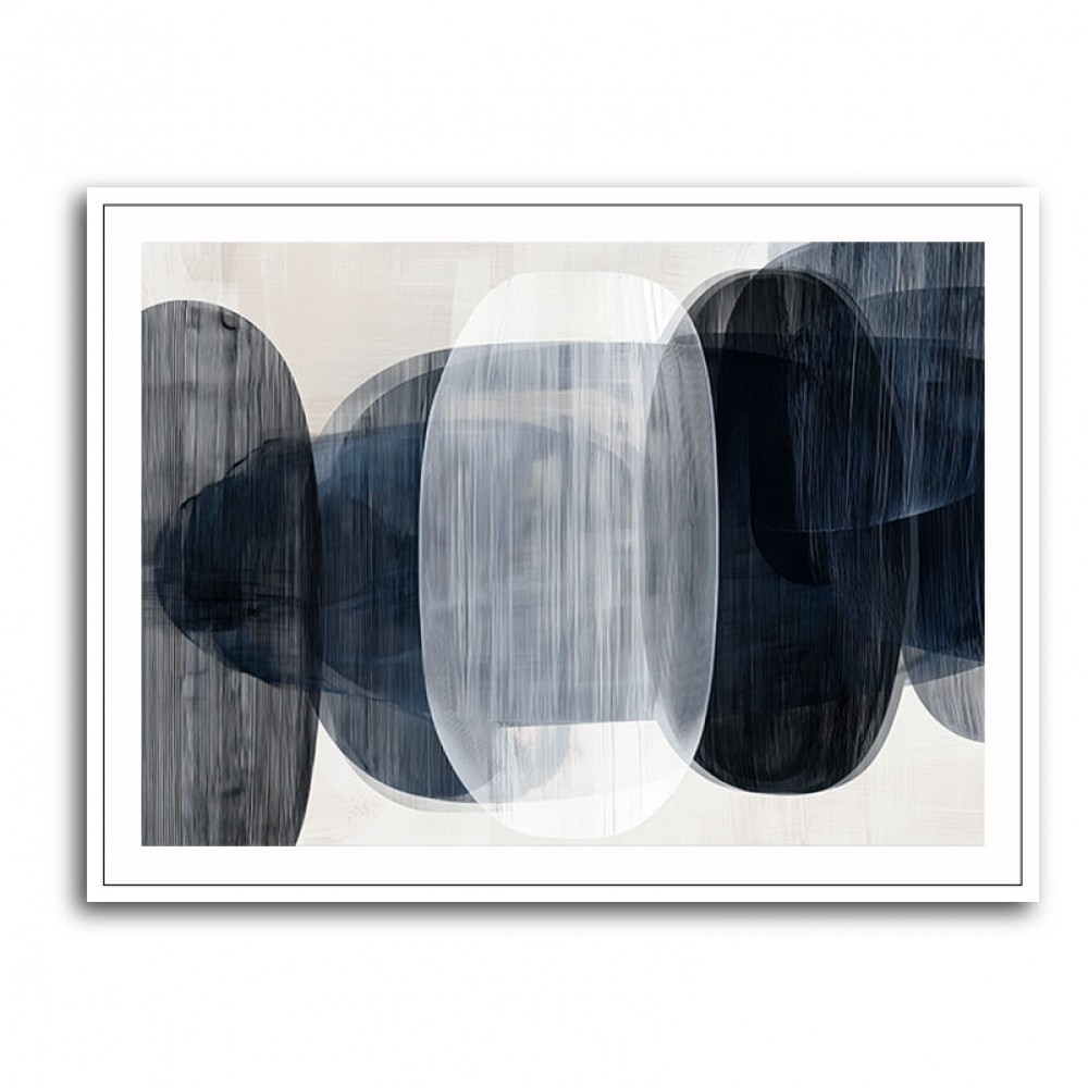 Abstract Minimalist Landscape Artwork With Overlapping Ovals 2