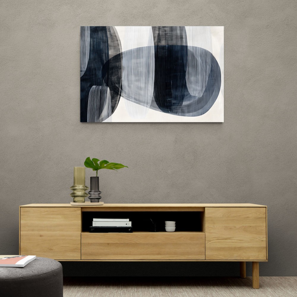 Abstract Minimalist Landscape Artwork With Overlapping Ovals 3