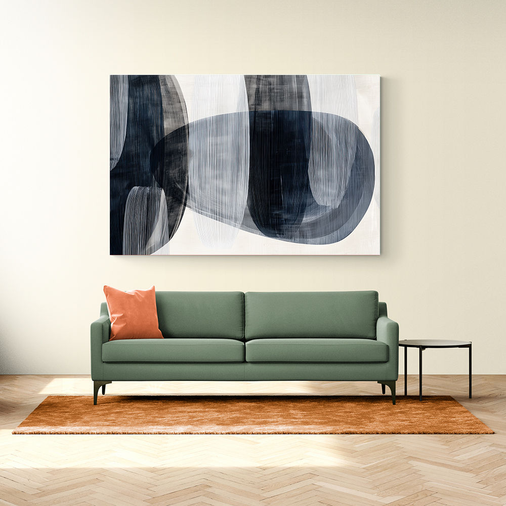 Abstract Minimalist Landscape Artwork With Overlapping Ovals 3