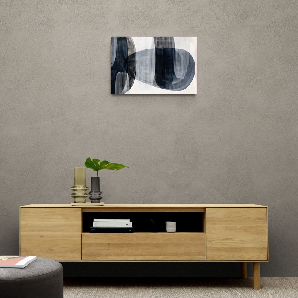 Abstract Minimalist Landscape Artwork With Overlapping Ovals 3