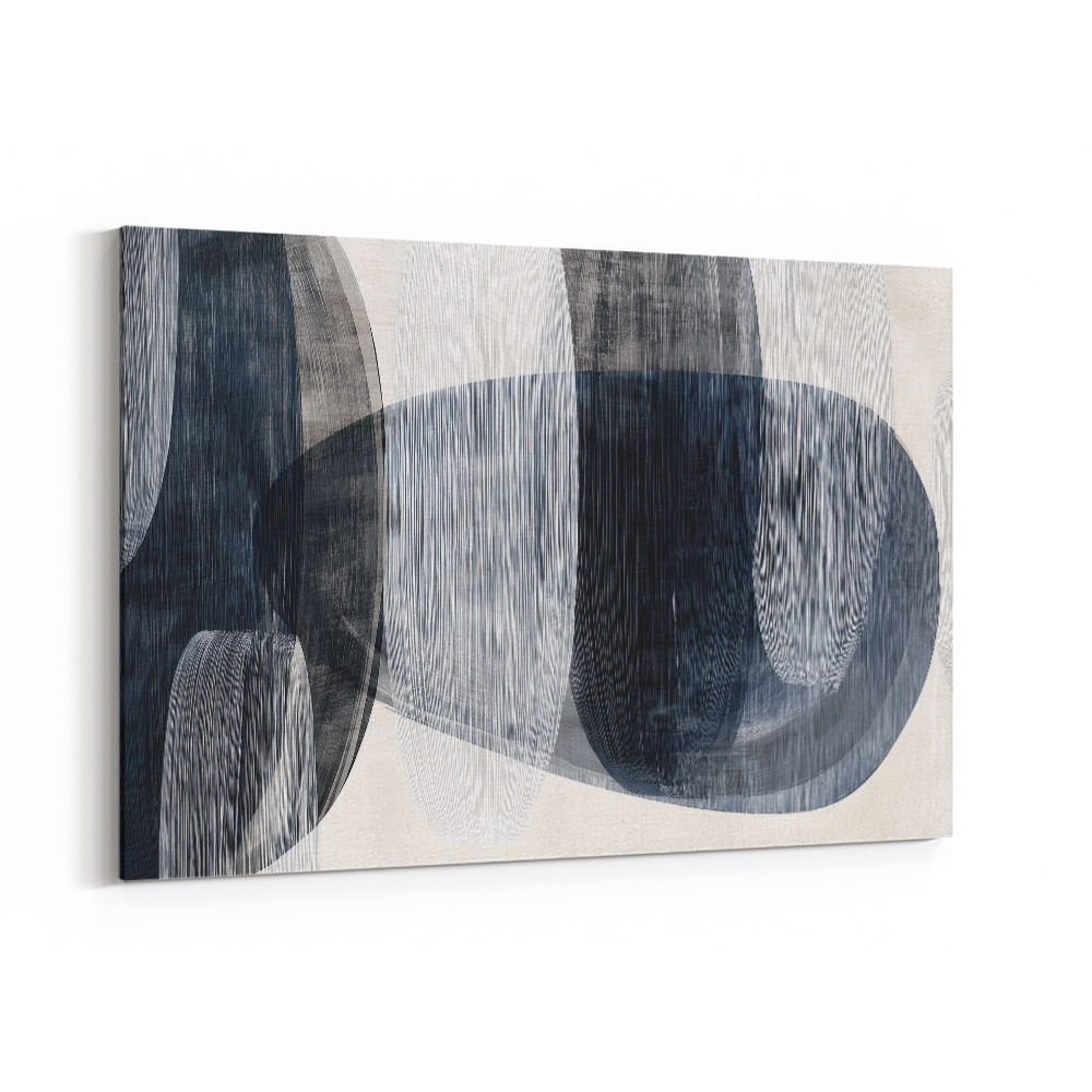 Abstract Minimalist Landscape Artwork With Overlapping Ovals 3