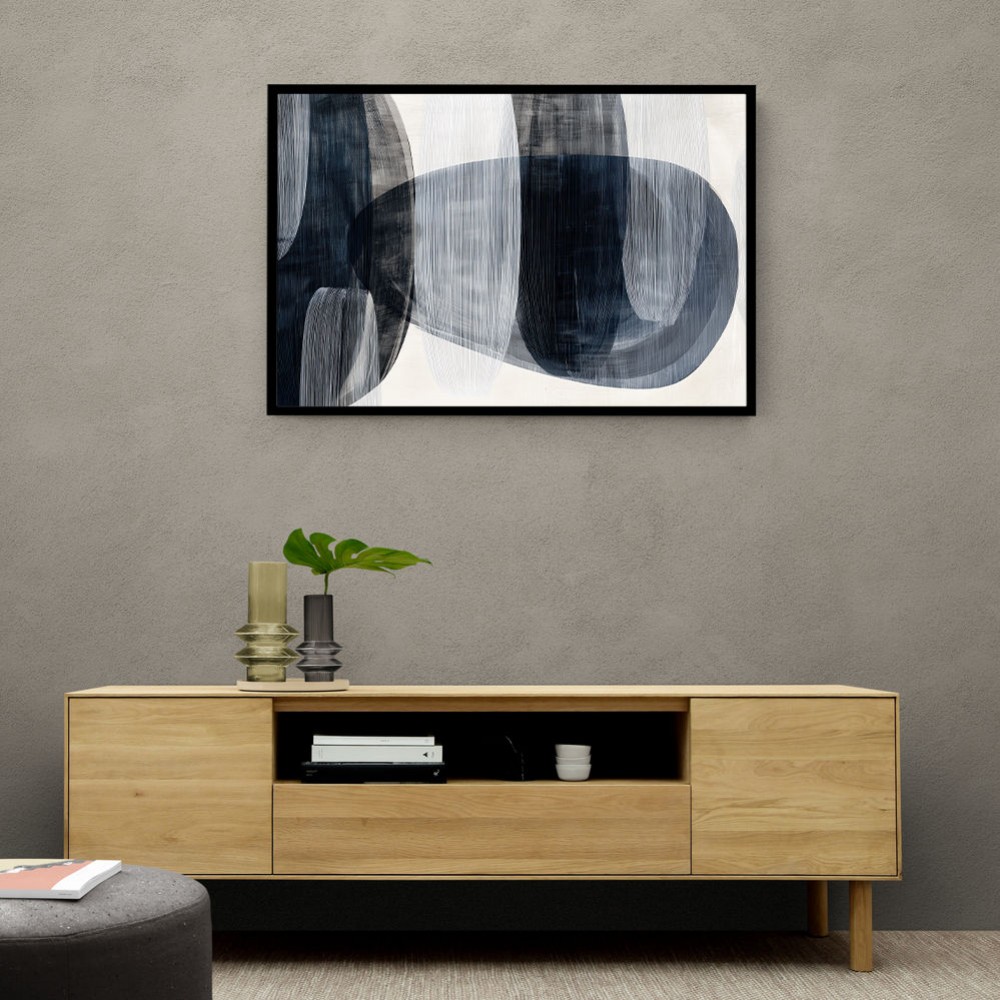 Abstract Minimalist Landscape Artwork With Overlapping Ovals 3