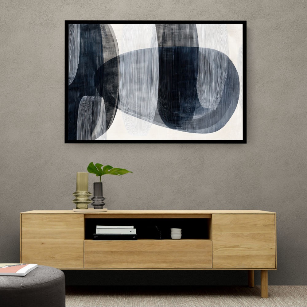 Abstract Minimalist Landscape Artwork With Overlapping Ovals 3