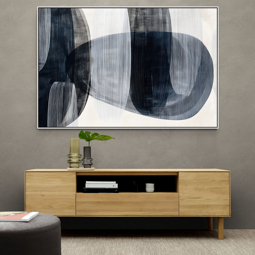 Abstract Minimalist Landscape Artwork With Overlapping Ovals 3
