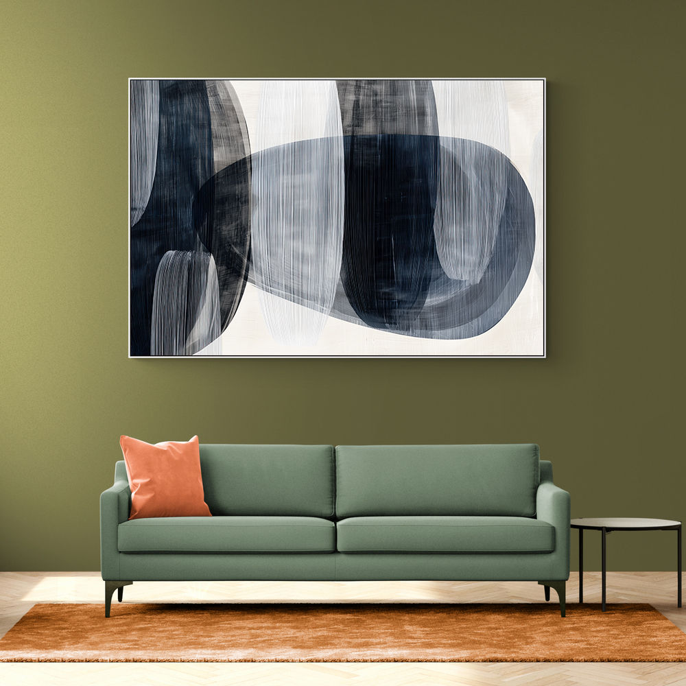 Abstract Minimalist Landscape Artwork With Overlapping Ovals 3