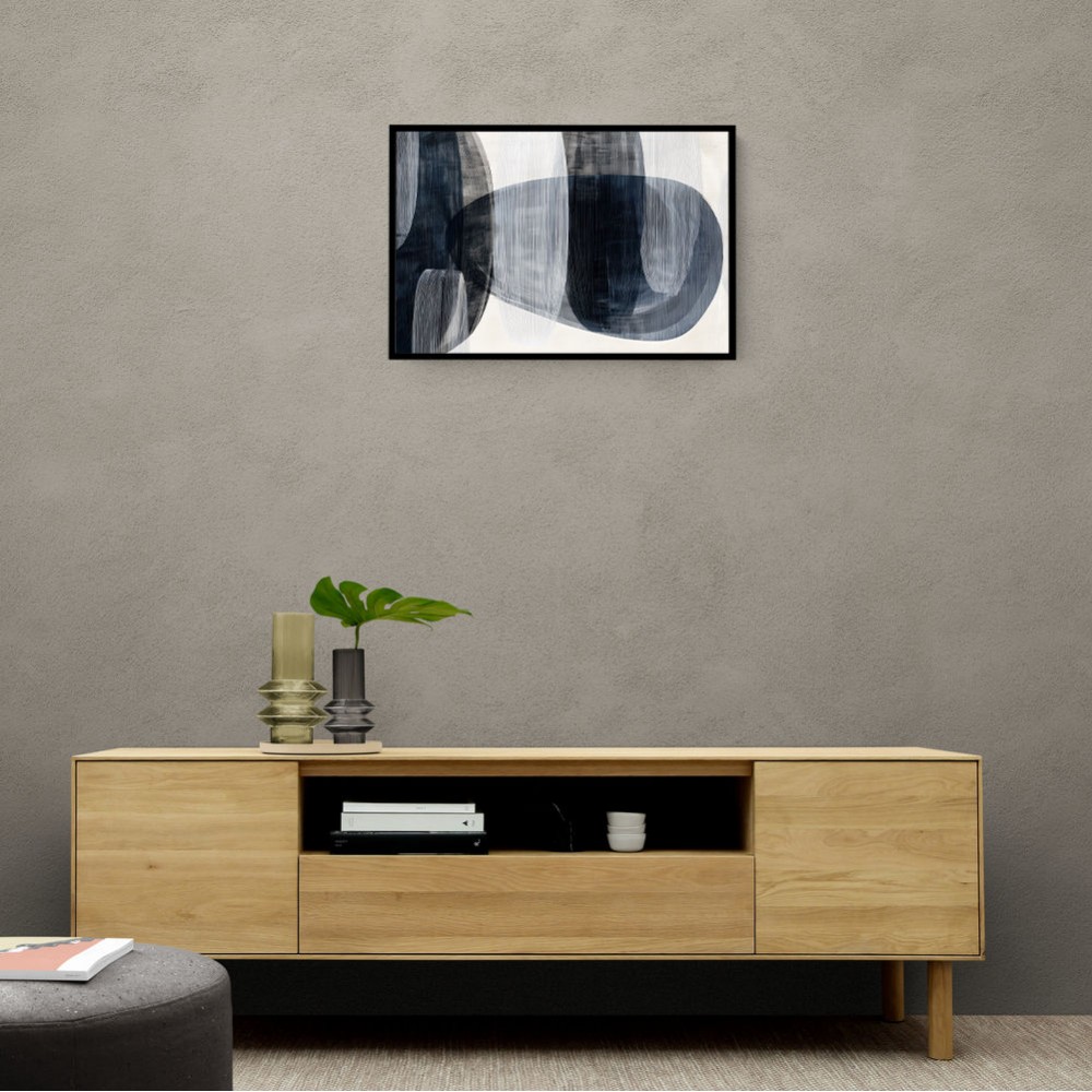Abstract Minimalist Landscape Artwork With Overlapping Ovals 3