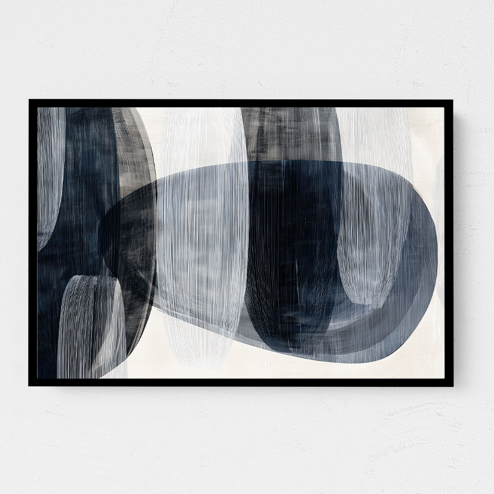Abstract Minimalist Landscape Artwork With Overlapping Ovals 3
