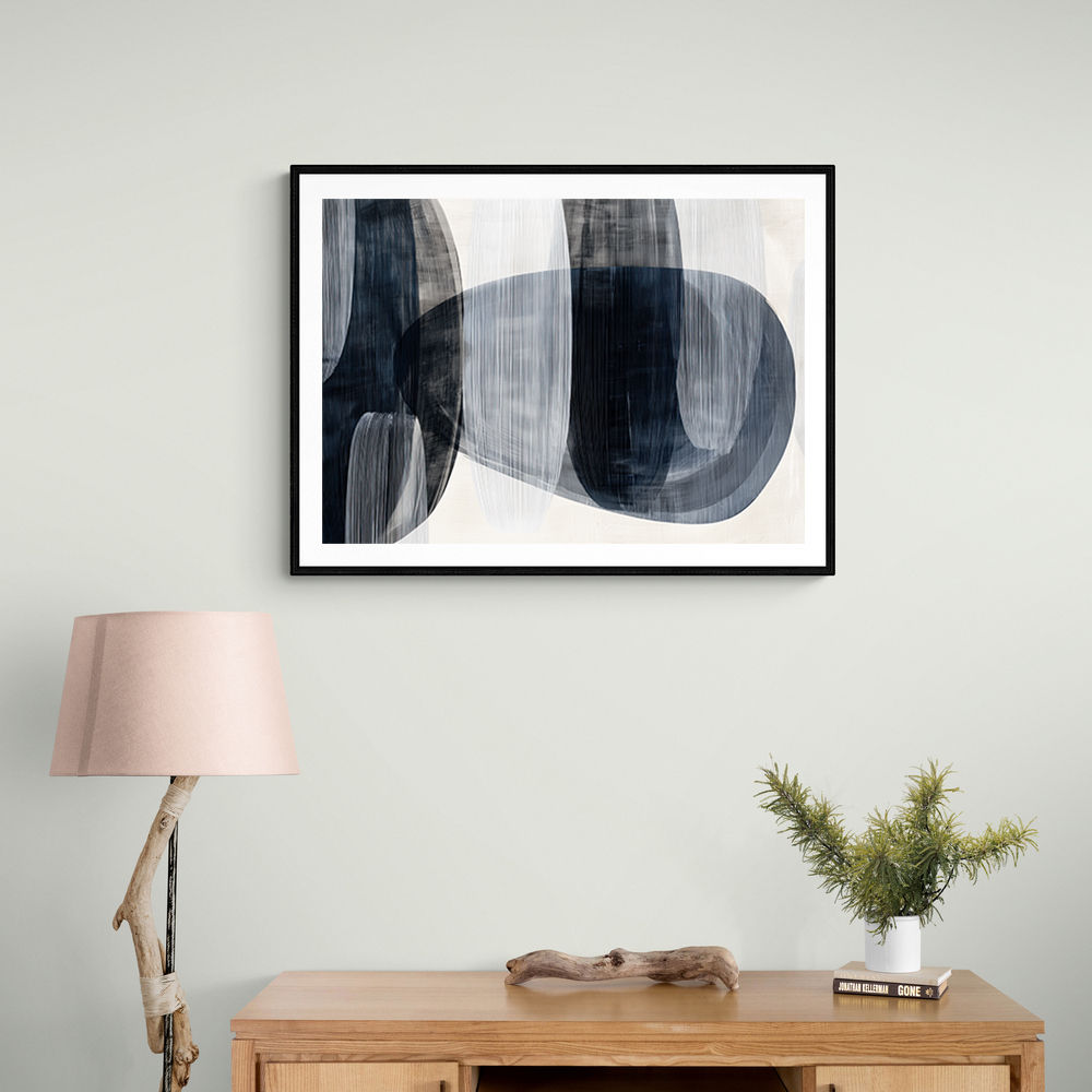 Abstract Minimalist Landscape Artwork With Overlapping Ovals 3