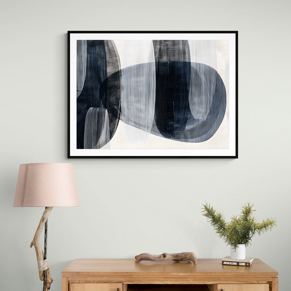 Abstract Minimalist Landscape Artwork With Overlapping Ovals 3