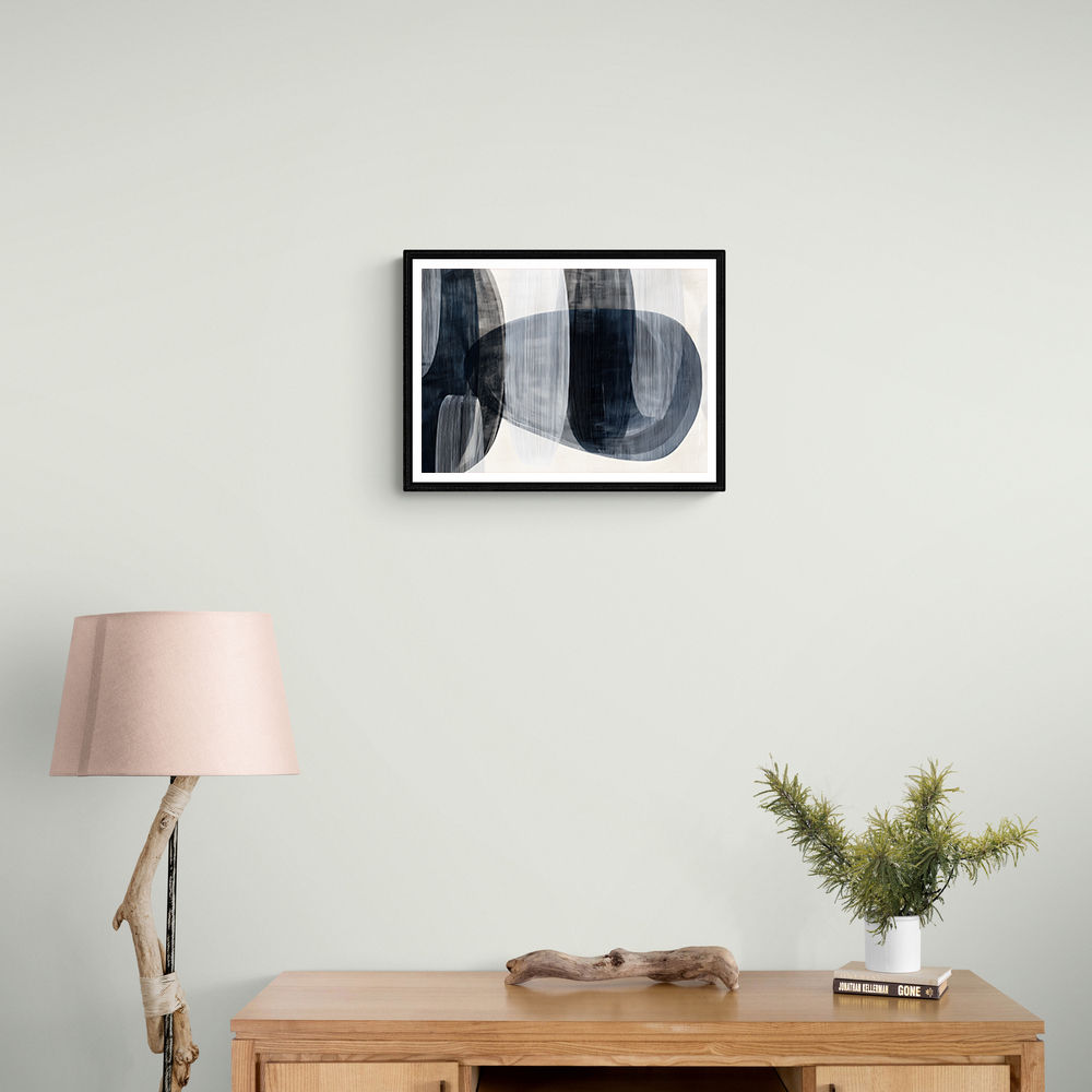 Abstract Minimalist Landscape Artwork With Overlapping Ovals 3