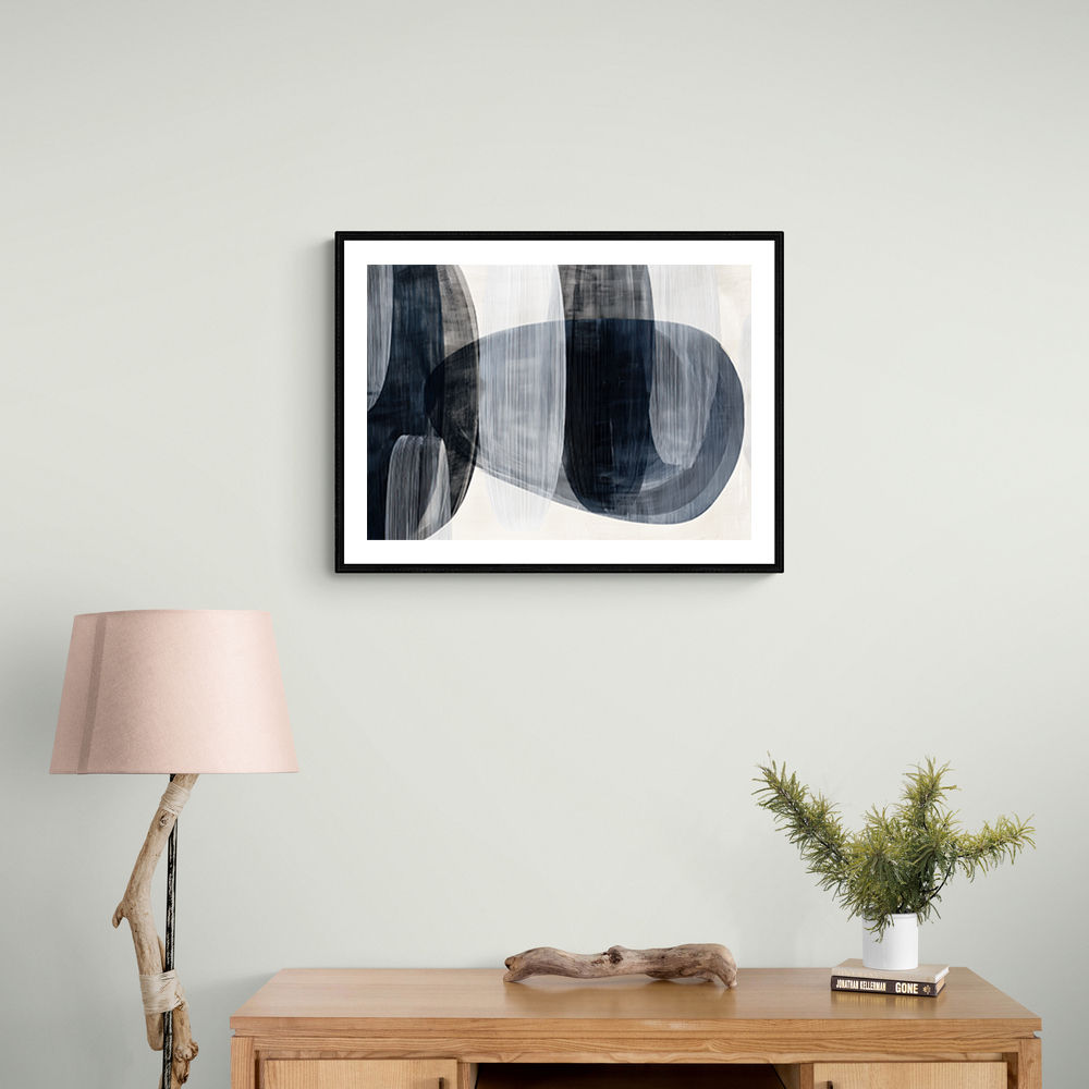 Abstract Minimalist Landscape Artwork With Overlapping Ovals 3