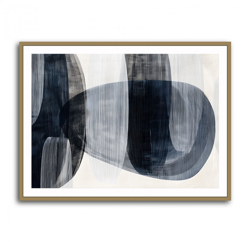 Abstract Minimalist Landscape Artwork With Overlapping Ovals 3