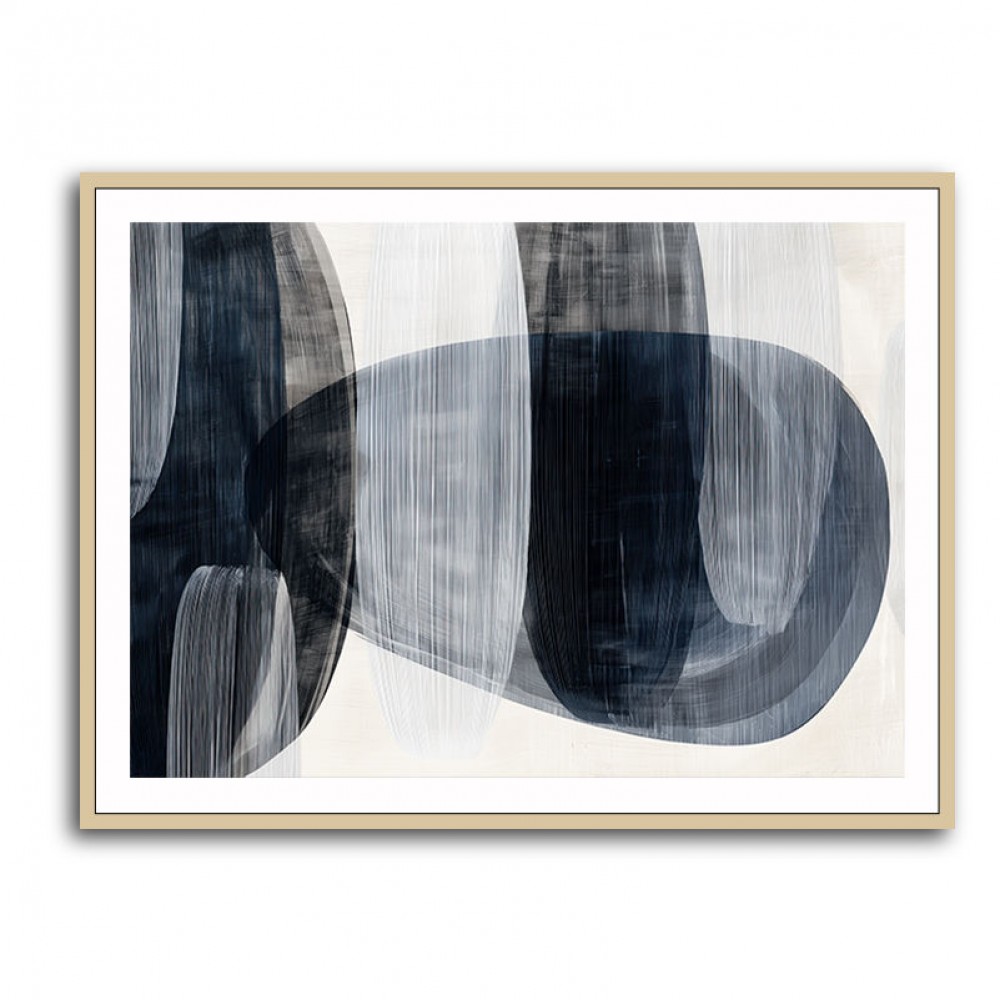 Abstract Minimalist Landscape Artwork With Overlapping Ovals 3