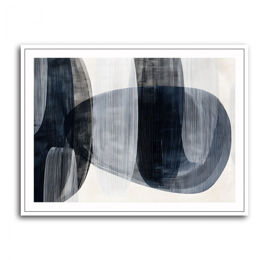 Abstract Minimalist Landscape Artwork With Overlapping Ovals 3