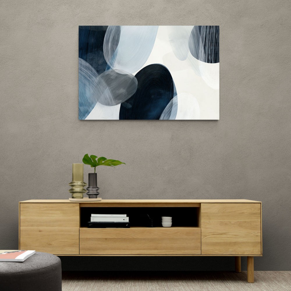 Abstract Minimalist Landscape Artwork With Overlapping Ovals 5