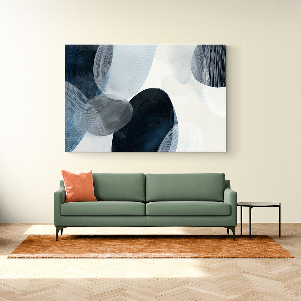 Abstract Minimalist Landscape Artwork With Overlapping Ovals 5