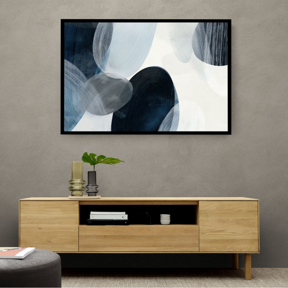 Abstract Minimalist Landscape Artwork With Overlapping Ovals 5