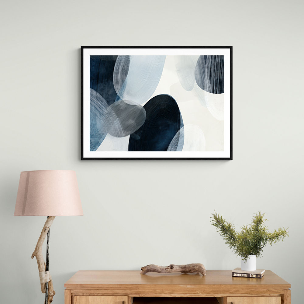 Abstract Minimalist Landscape Artwork With Overlapping Ovals 5