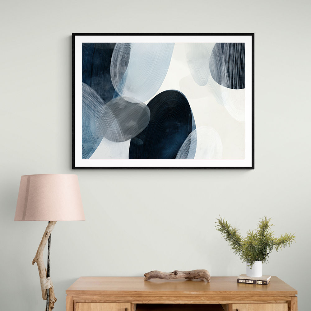 Abstract Minimalist Landscape Artwork With Overlapping Ovals 5