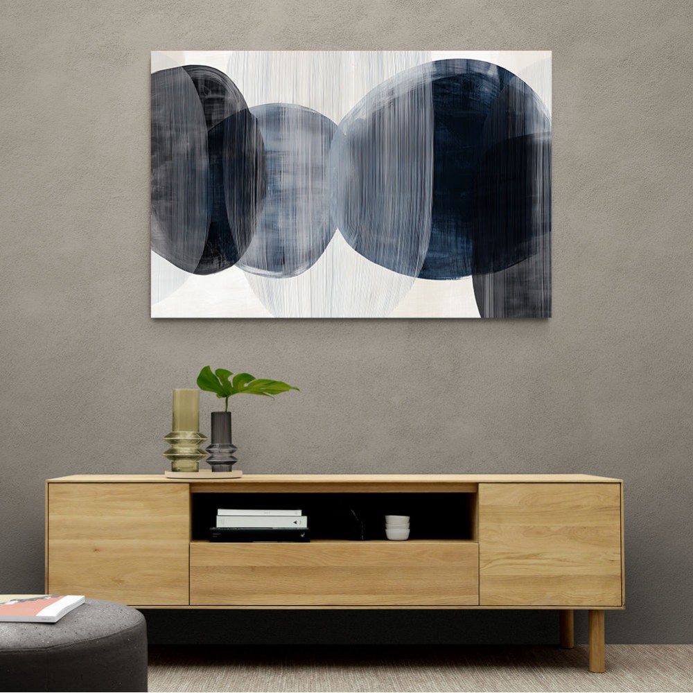 Abstract Minimalist Landscape Artwork With Overlapping Ovals 6