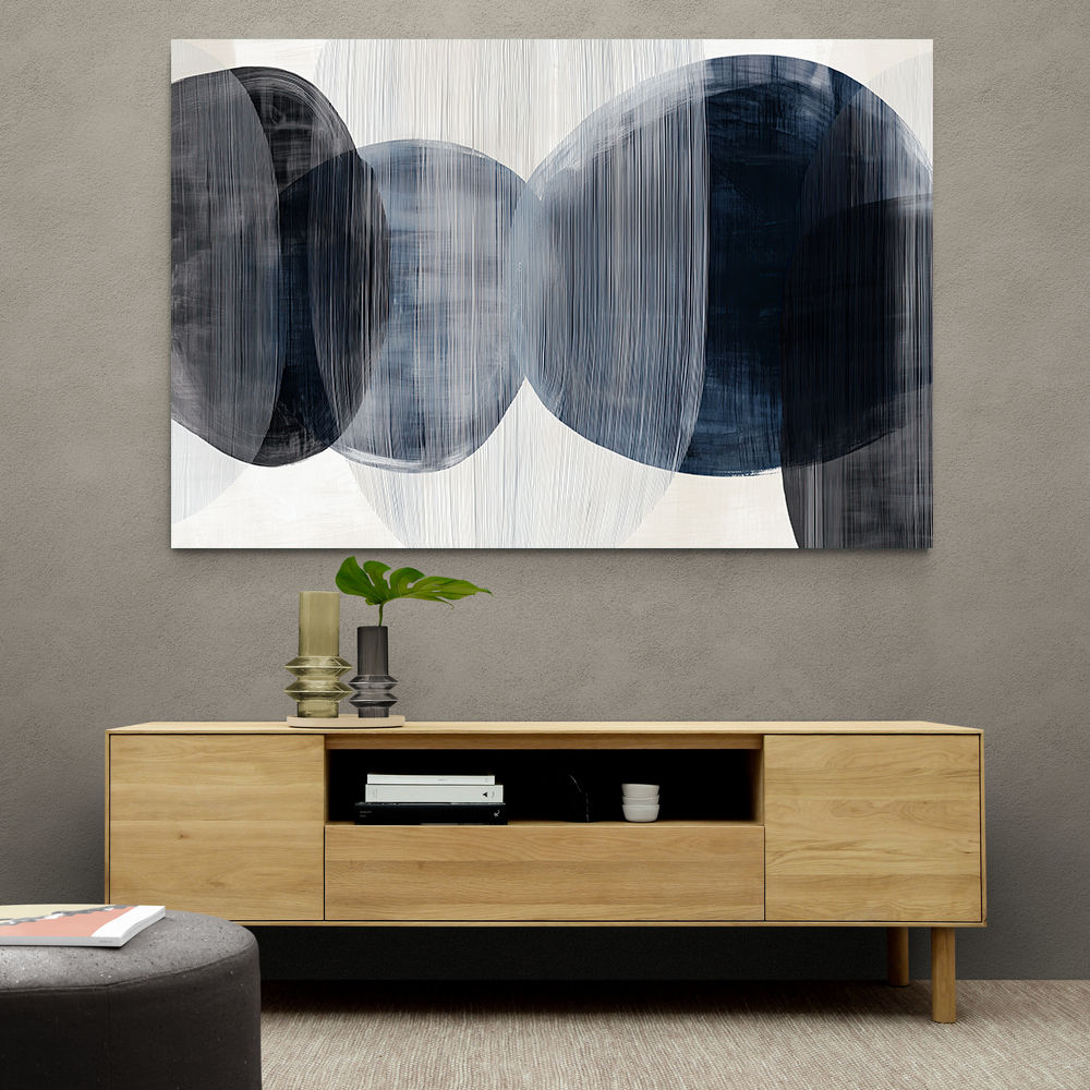 Abstract Minimalist Landscape Artwork With Overlapping Ovals 6