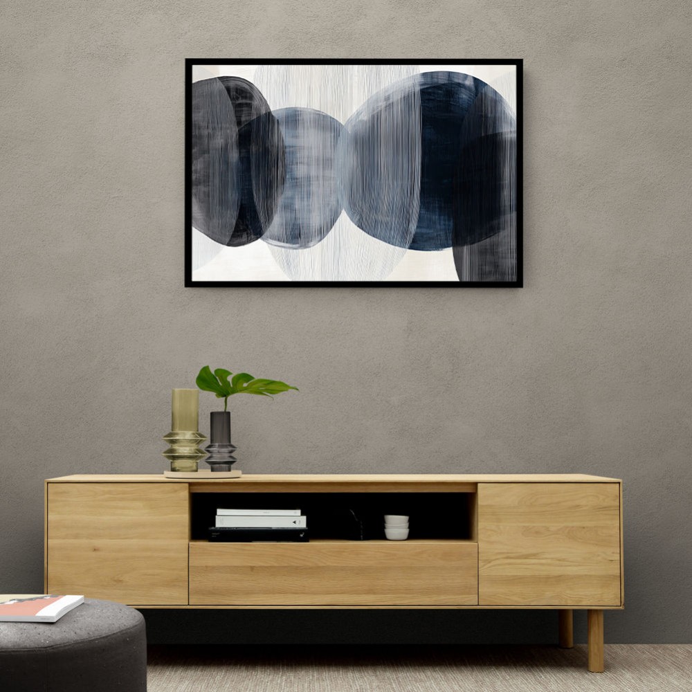 Abstract Minimalist Landscape Artwork With Overlapping Ovals 6
