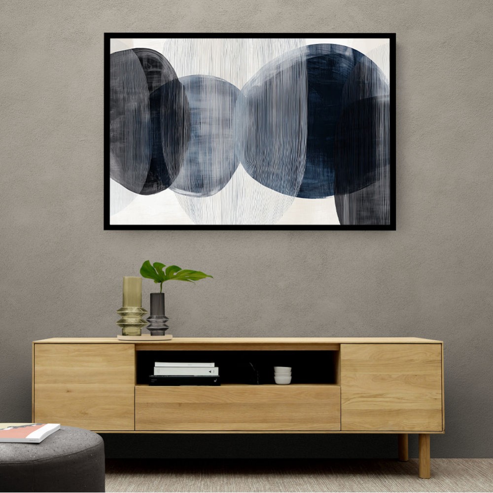 Abstract Minimalist Landscape Artwork With Overlapping Ovals 6