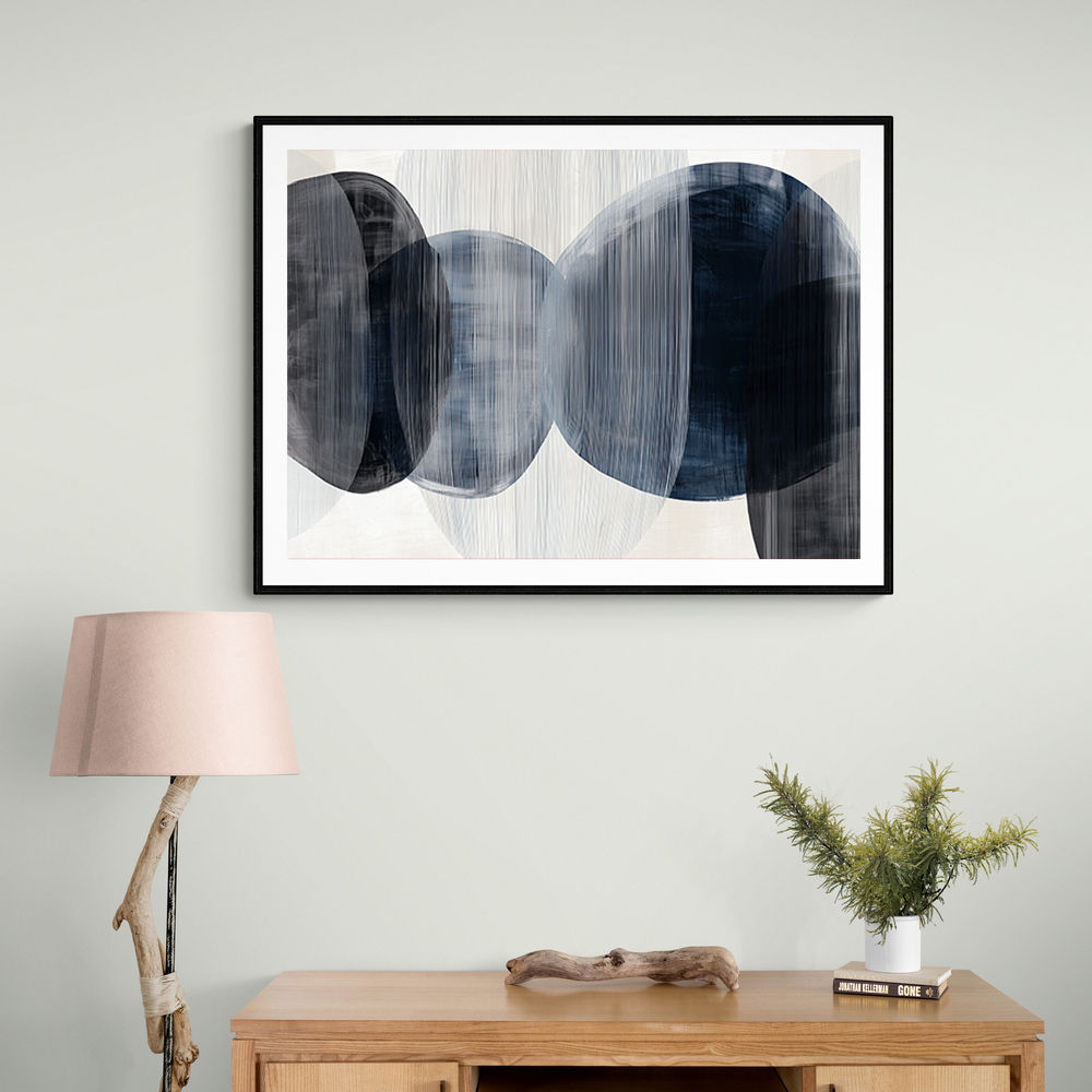 Abstract Minimalist Landscape Artwork With Overlapping Ovals 6