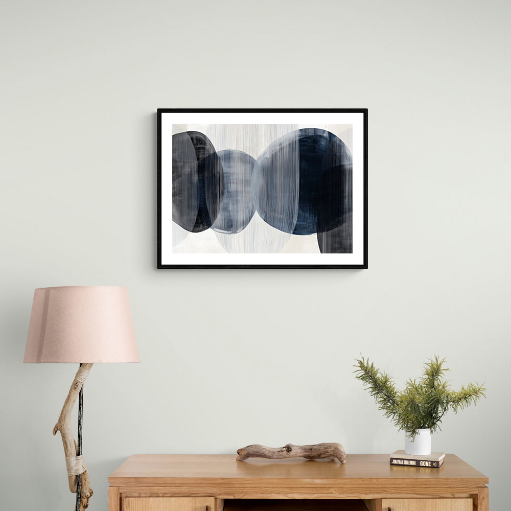 Abstract Minimalist Landscape Artwork With Overlapping Ovals 6
