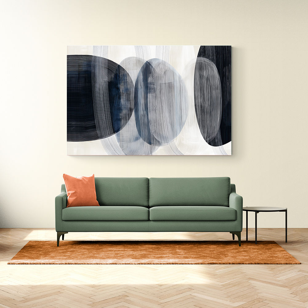 Abstract Minimalist Landscape Artwork With Overlapping Ovals 7