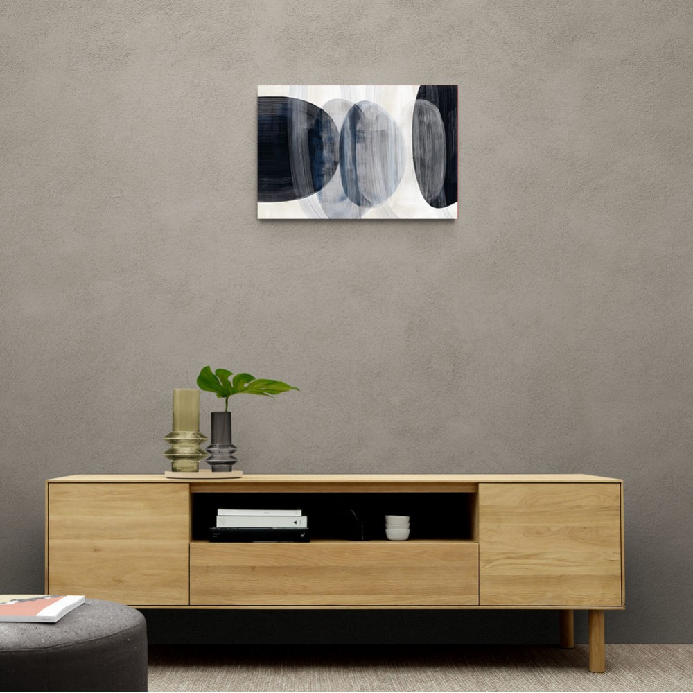 Abstract Minimalist Landscape Artwork With Overlapping Ovals 7